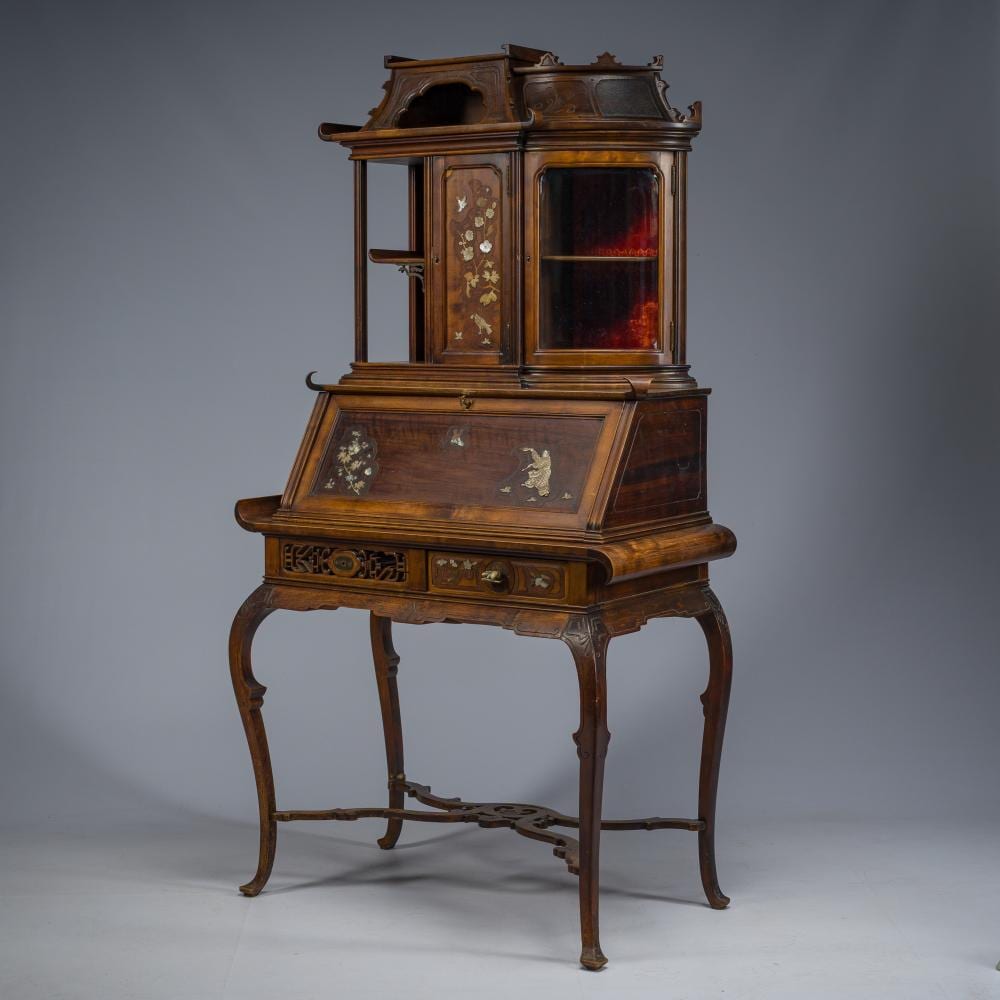 gabriel viardot 1830 1904 in the manner of a japanese style french vitrine in carved wood inlaid with bone and mother of pearl ca 1900 · Coronari Auctions · 2026-04-25 Gabriel Viardot comparable auction result: gabriel viardot 1830 1904 in the manner of a japanese style french vitrine in carved wood inlaid with bone and mother of pearl ca 1900