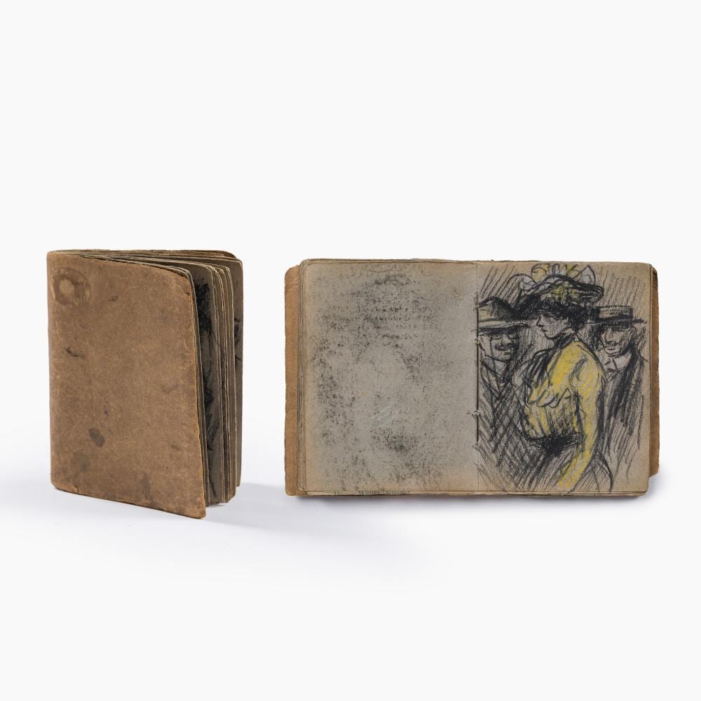 Eugeen van Mieghem comparable auction result: eugeen van mieghem 1875 1930 a sketchbook with scenes of daily life in antwerp charcoal and pastel dated 22 and 23 august 1901