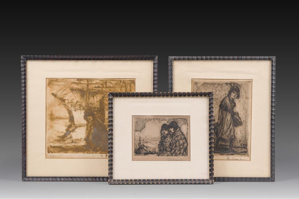 Eugeen van Mieghem comparable auction result: eugeen van mieghem 1875 1930 three various etchings with figures in a harbour context