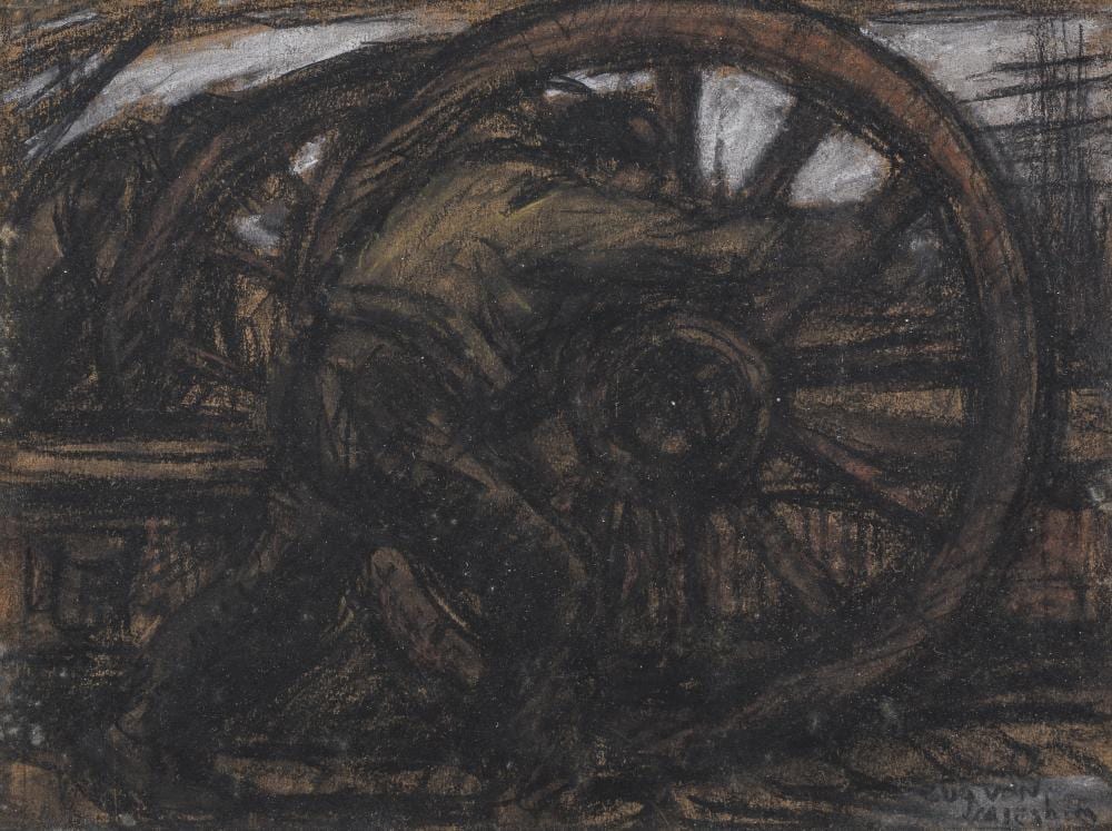 Eugeen van Mieghem comparable auction result: eugeen van mieghem 1875 1930 the hard labor charcoal and pastel on paper