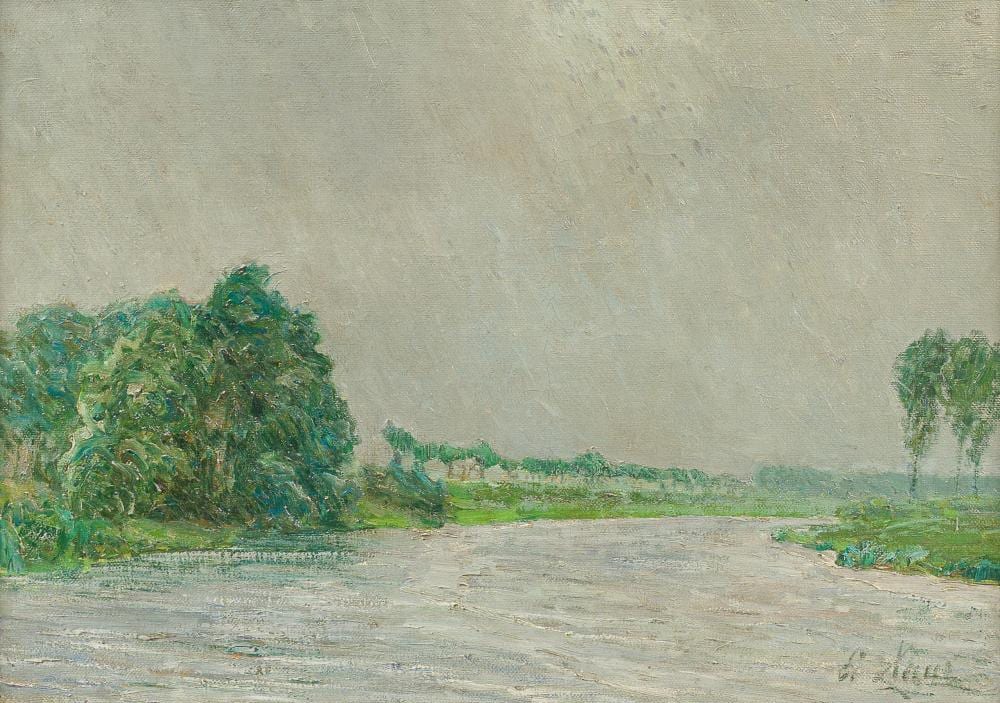 Emile Claus comparable auction result: emile claus 1849 1924 along the banks of the lys oil on canvas