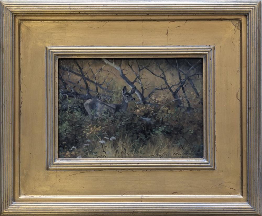 Lanford Monroe comparable auction result: lanford monroe original browsing mule deer