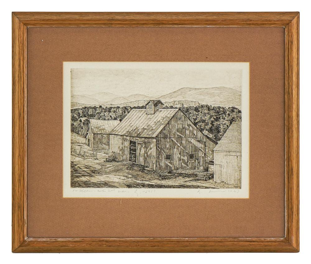 Luigi Lucioni comparable auction result: luigi lucioni vt 1900 1988 barn in the hills