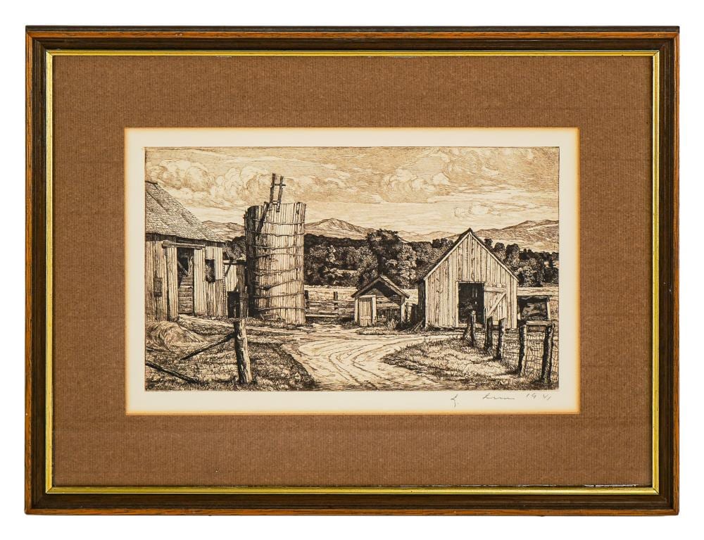 Luigi Lucioni comparable auction result: luigi lucioni vt 1900 1988 barn with wrecked silo