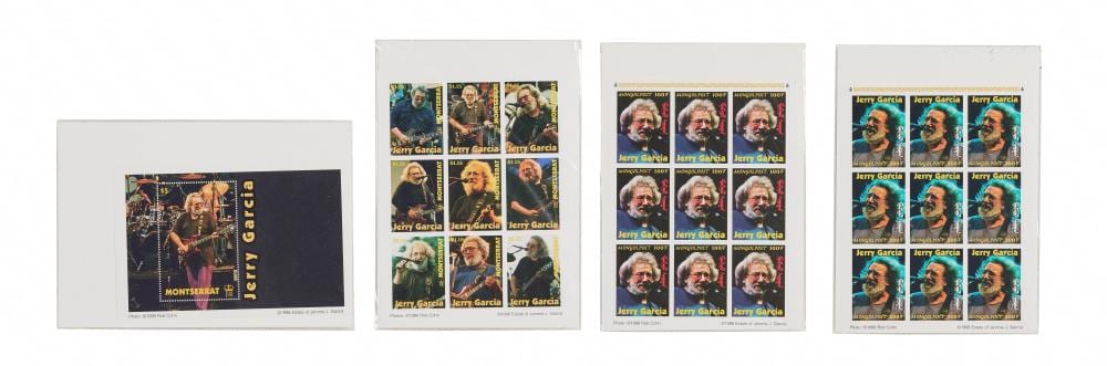 Jerry Garcia comparable auction result: jerry garcia 1998 montserrat island commemorative stamps