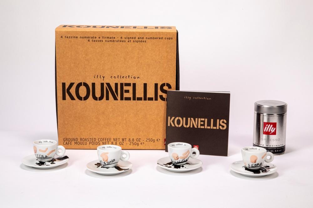 jannis kounellis pireo 1936 roma 2017 set of four espresso cups illycaff illy collection edition numbered and signed italy ipa 2005 · Finarte · 2026-04-28 Jannis Kounellis comparable auction result: jannis kounellis pireo 1936 roma 2017 set of four espresso cups illycaff illy collection edition numbered and signed italy ipa 2005