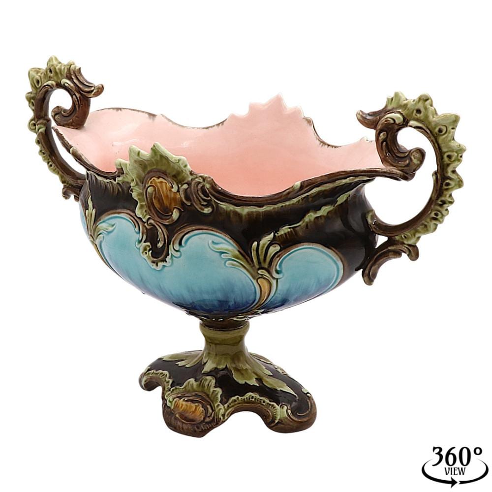Gyula Dreszler comparable auction result: julius dressler biela majolica jardini re centerpiece bowl in neo rococo style 2nd half of the 19th century