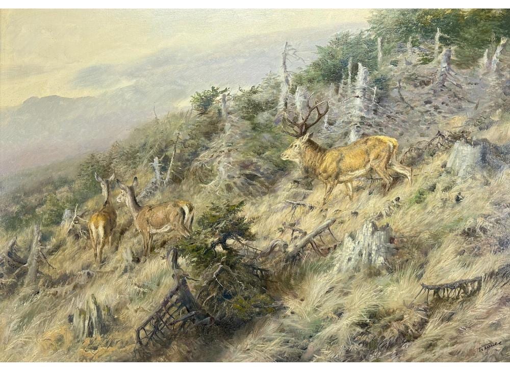 Fritz Laube comparable auction result: fritz laube 1914 1993 hirsche am hang