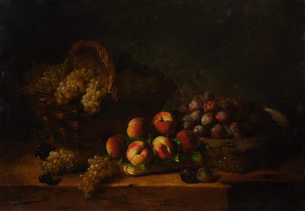 alfred arthur brunel de neuville 1852 1941 nature morte aux raisins et aux p ches · ARTESIA - Maison de Ventes aux Enchères · 2026-04-25 Alfred Arthur Brunel De Neuville comparable auction result: alfred arthur brunel de neuville 1852 1941 nature morte aux raisins et aux p ches