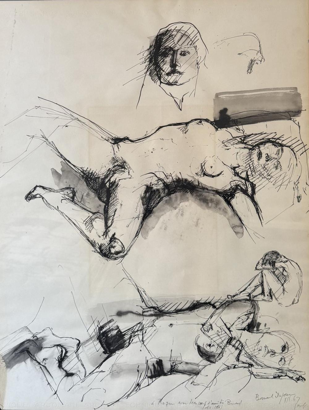 Bernard Dufour comparable auction result: bernard dufour 1922 2016 etude de femme nue allong e 1969