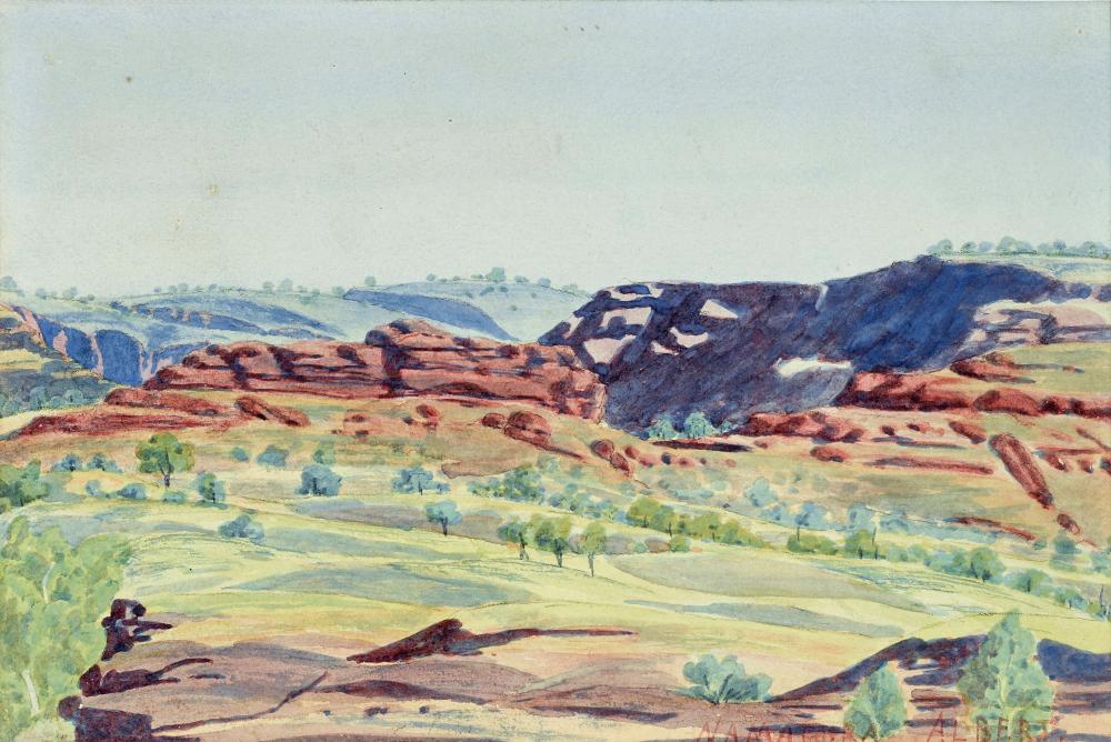 Albert Namatjira comparable auction result: albert namatjira 1902 1959 out from finke river hermannsburg c1938
