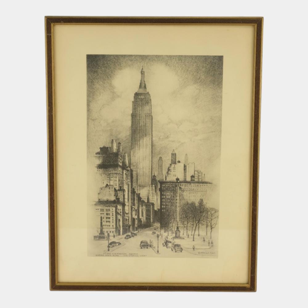 Carl Abel comparable auction result: carl abel american 1875 1959 1939 empire state building framed collotype print