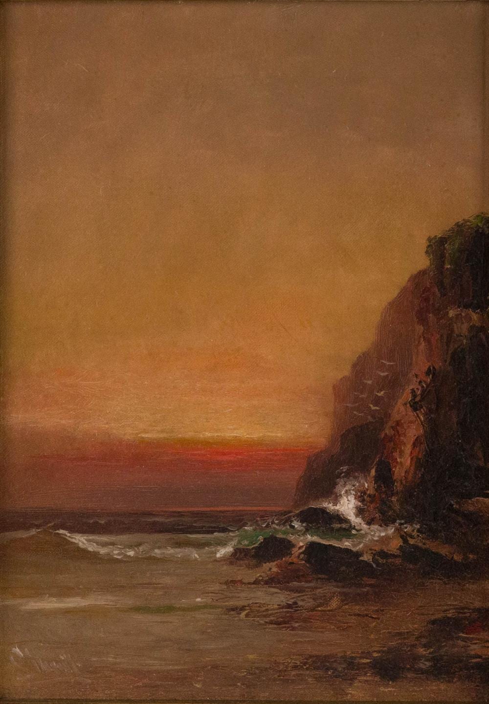 Alexander Charles Stuart comparable auction result: alexander charles stuart 1831 1898 sunset seascape oil on board