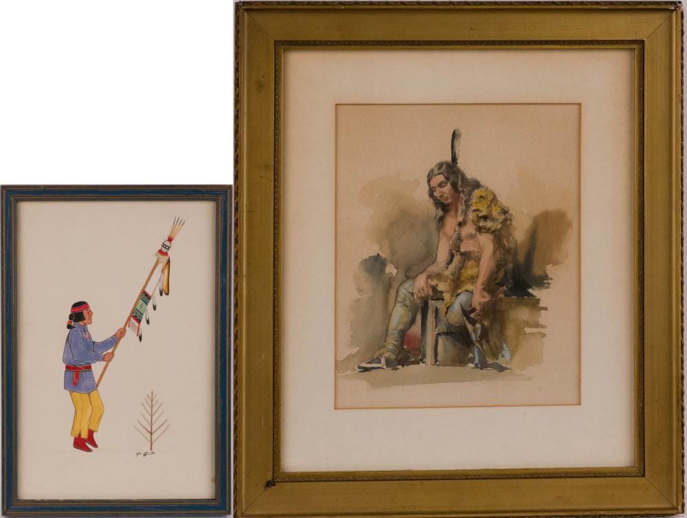 Joseph Nuyttens comparable auction result: joseph white cloud tafoya american 1922 2000 dancing native american mixed media on paper