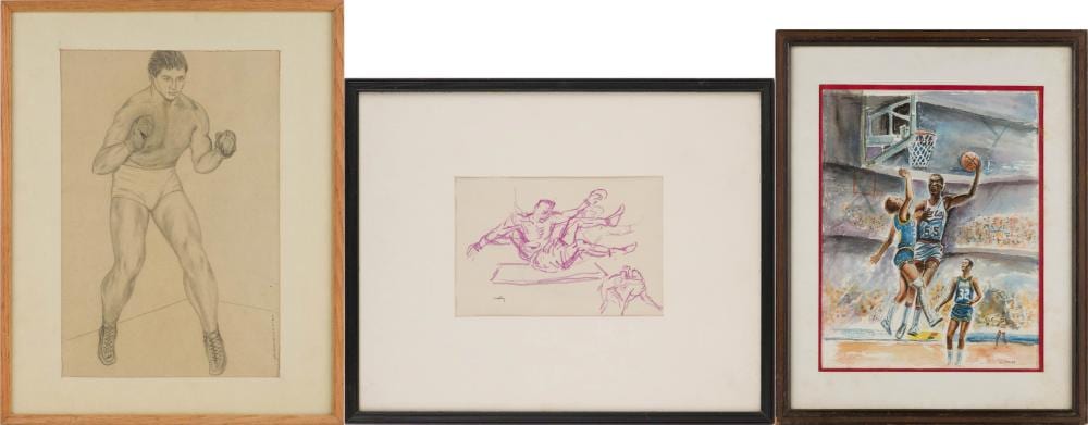 Harry Herman Wickey comparable auction result: harry herman wickey 1892 1968 sketch of boxers crayon on paper