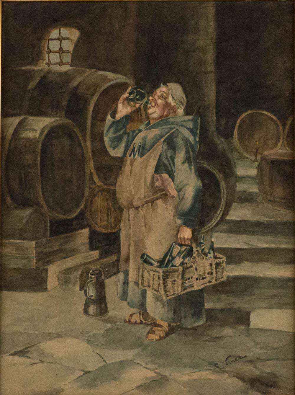 Francesco Vinea comparable auction result: francesco vinea italian 1845 1902 the wine taster watercolor