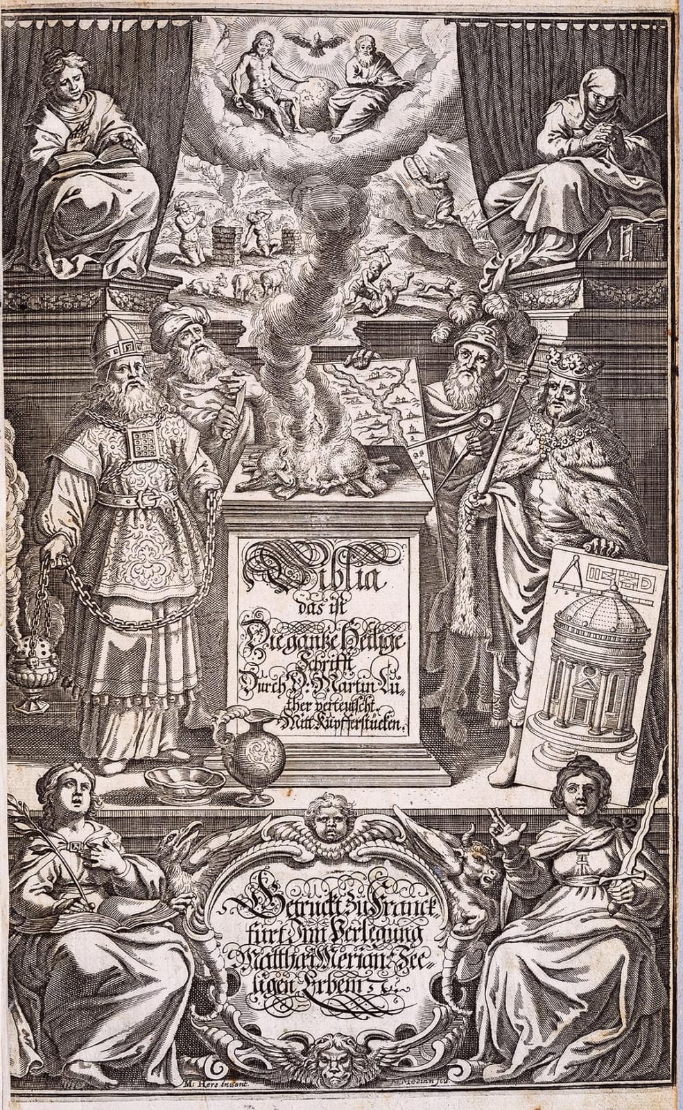 Luther Evans DeJoiner comparable auction result: luther merian bible 1704