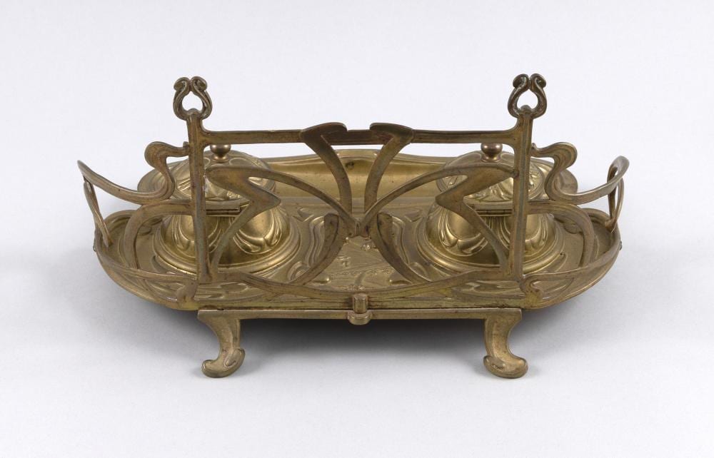 Henry van de Velde comparable auction result: henry van de velde belgium 1863 1957 art nouveau gilt bronze inkwell circa 1920 length 11 5