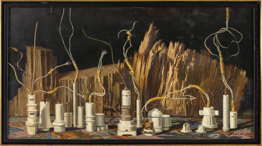 paul gorka pennsylvania new york 1931 2020 still life with sockets oil on canvas 18 x 34 framed 20 x 36 · Eldred's · 2026-05-07 Paul Gorka comparable auction result: paul gorka pennsylvania new york 1931 2020 still life with sockets oil on canvas 18 x 34 framed 20 x 36