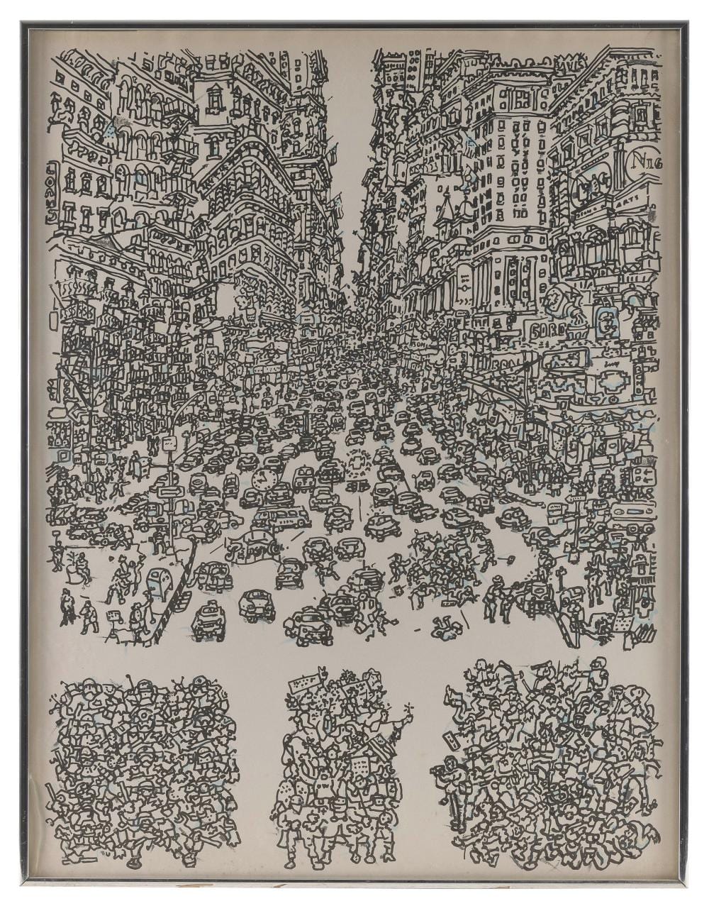 Costantino Nivola comparable auction result: costantino nivola italy new york 1911 1988 city 1975 color screenprint and lithograph 31 5 x 23 5 sight framed 32 25 x 24 25