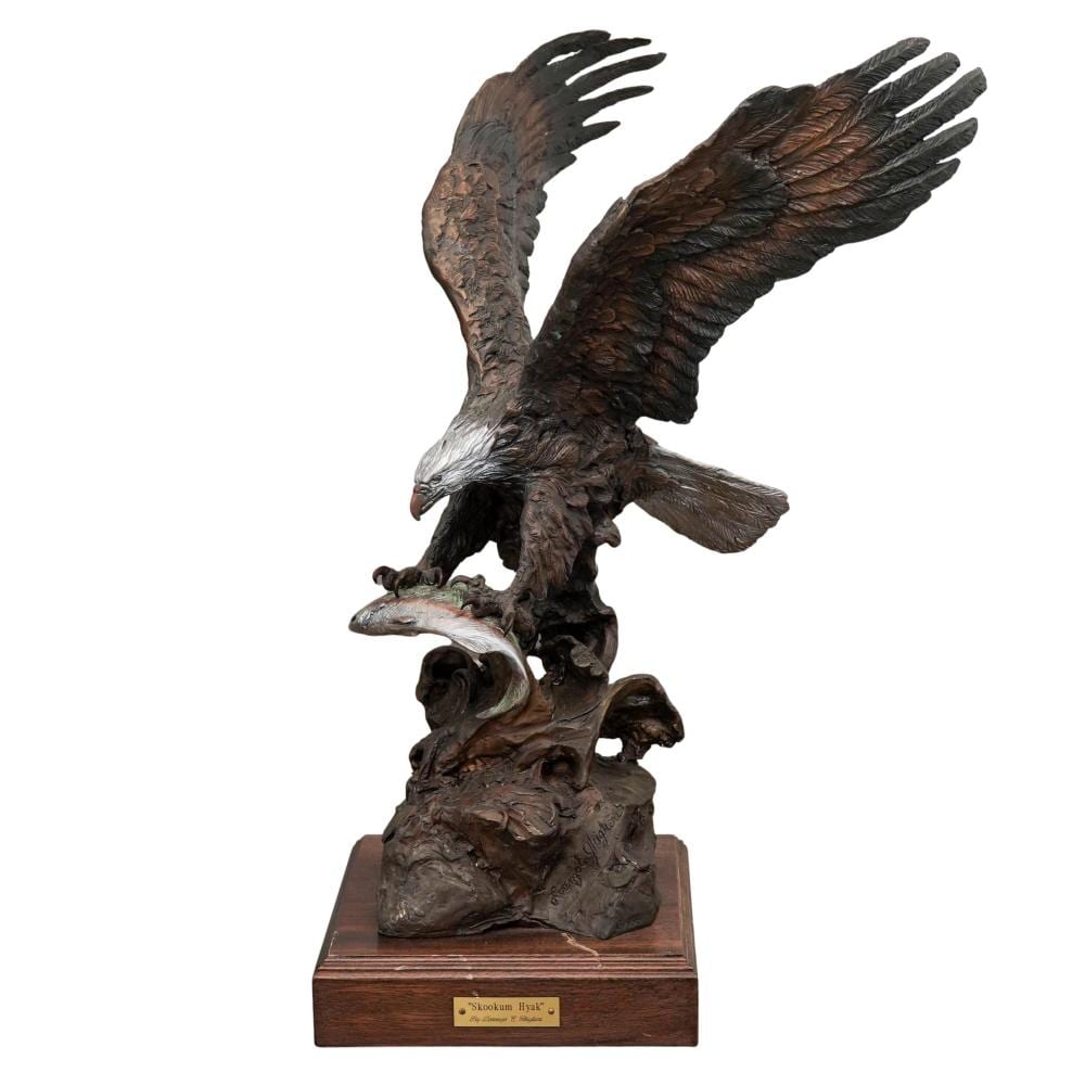 Lorenzo Ghiglieri comparable auction result: lorenzo ghiglieri skookum hyak bronze eagle fish sculpture