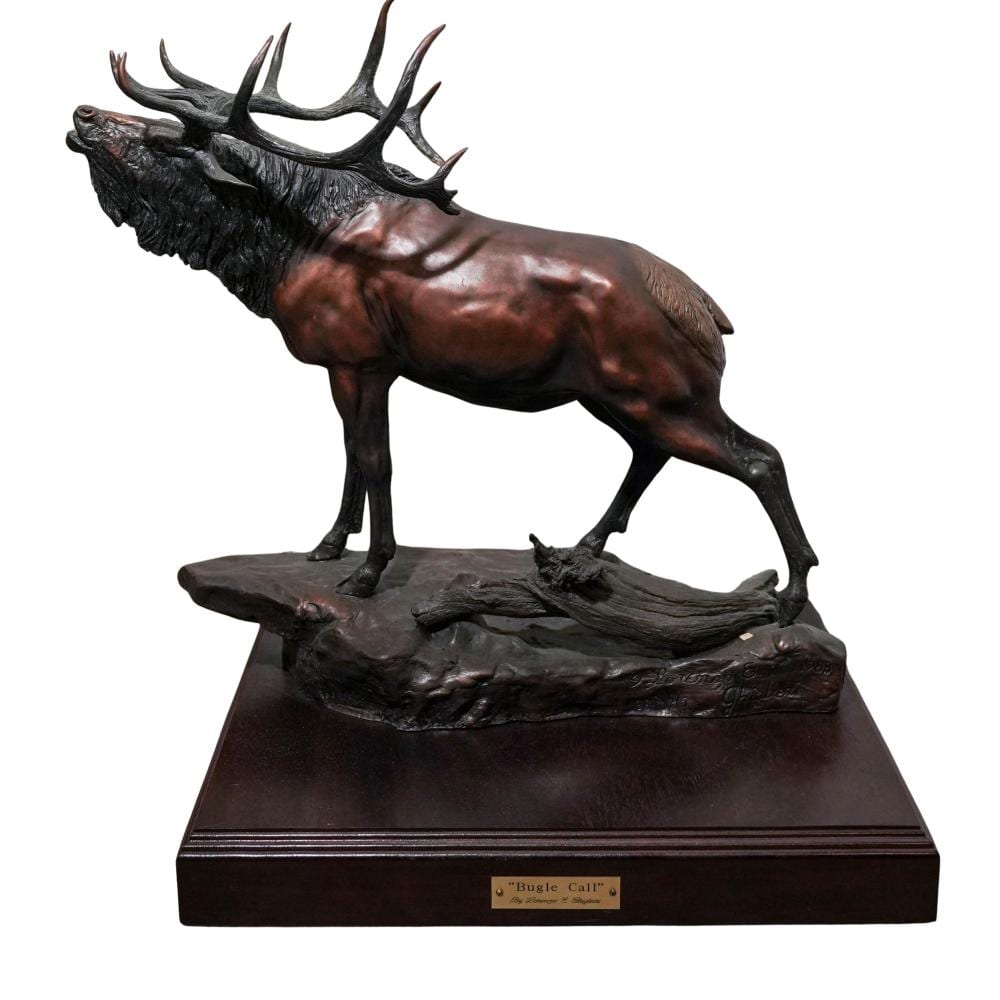 Lorenzo Ghiglieri comparable auction result: lorenzo ghiglieri bugle call bronze elk sculpture