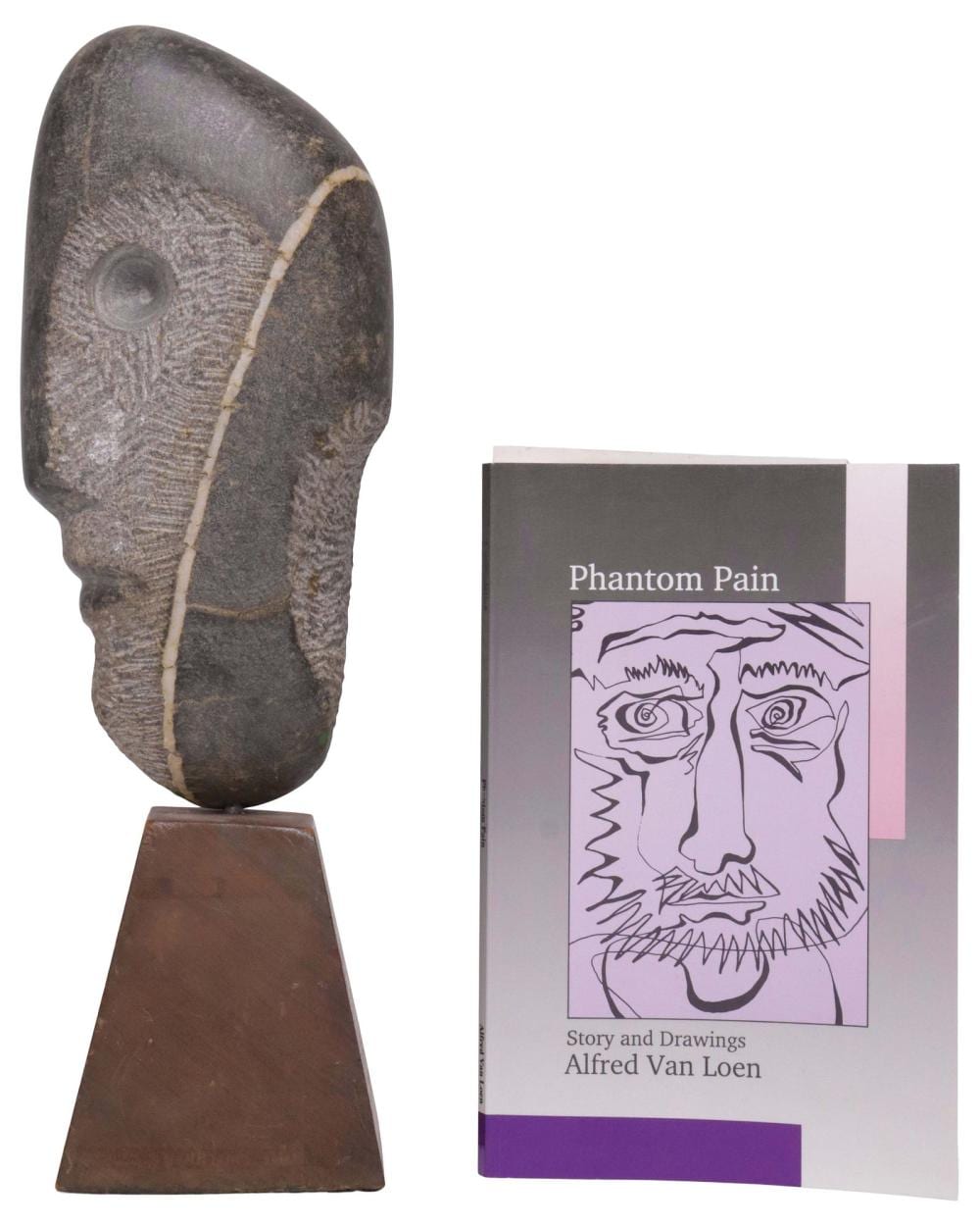 Alfred Van Loen comparable auction result: alfred van loen 1924 1994 carved stone figural head sculpture book