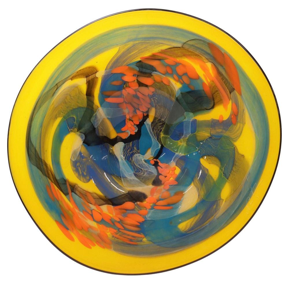 Ioan Nemtoi comparable auction result: ioan nemtoi romanian b 1964 large art glass centerpiece bowl