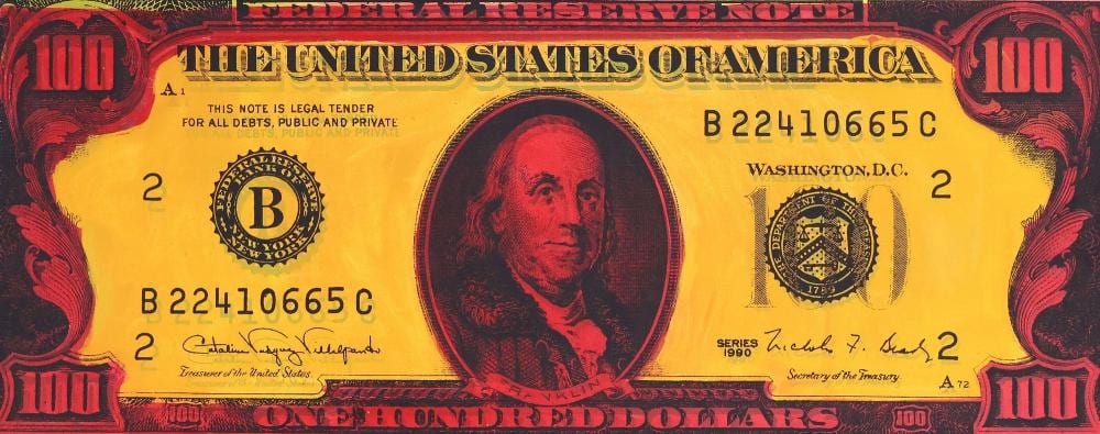 Steve Kaufman comparable auction result: steve kaufman 1960 2010 hand embellished serigraph print 100 bill