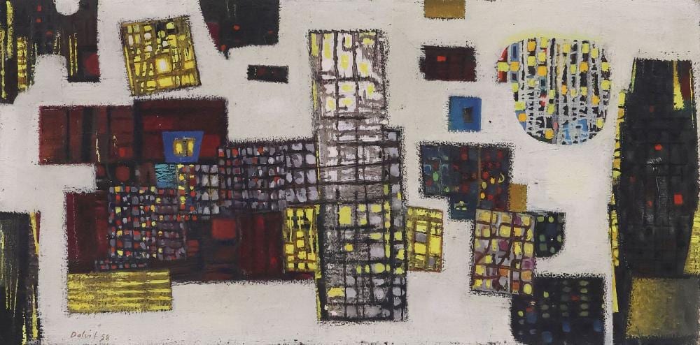 Oskar Dalvit comparable auction result: oskar dalvit swiss 1911 1975 abstract painting winter constellation