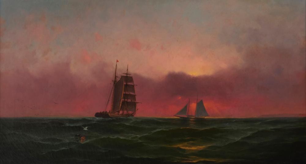 Gideon Jacques Denny comparable auction result: gideon jacques denny 1830 1886 sailing ships on san francisco bay 1884