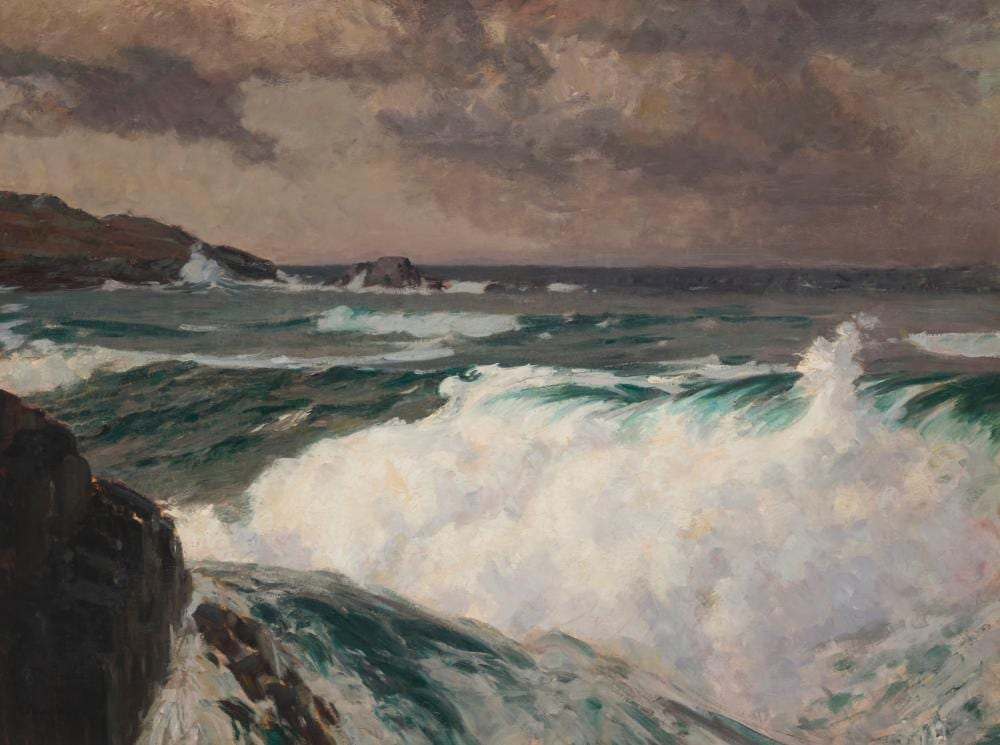 Paul Dougherty comparable auction result: paul dougherty 1877 1947 seascape with storm clouds