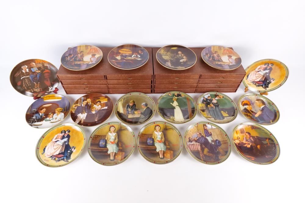 Lot of 17 Knowles Norman Rockwell Collector Plates sold by Bodnar's Auction Sales, lot 263 — auction record photograph