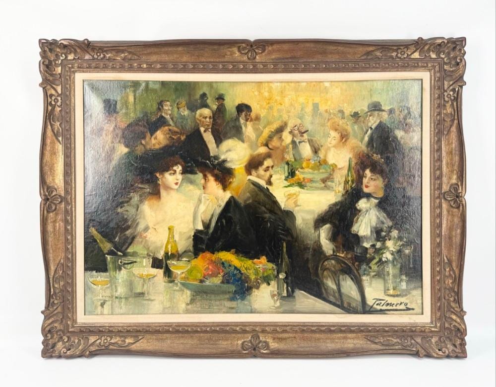 Alfredo Palmero de Gregorio comparable auction result: alfredo palmero de gregorio chez maxim s paris oil on canvas painting