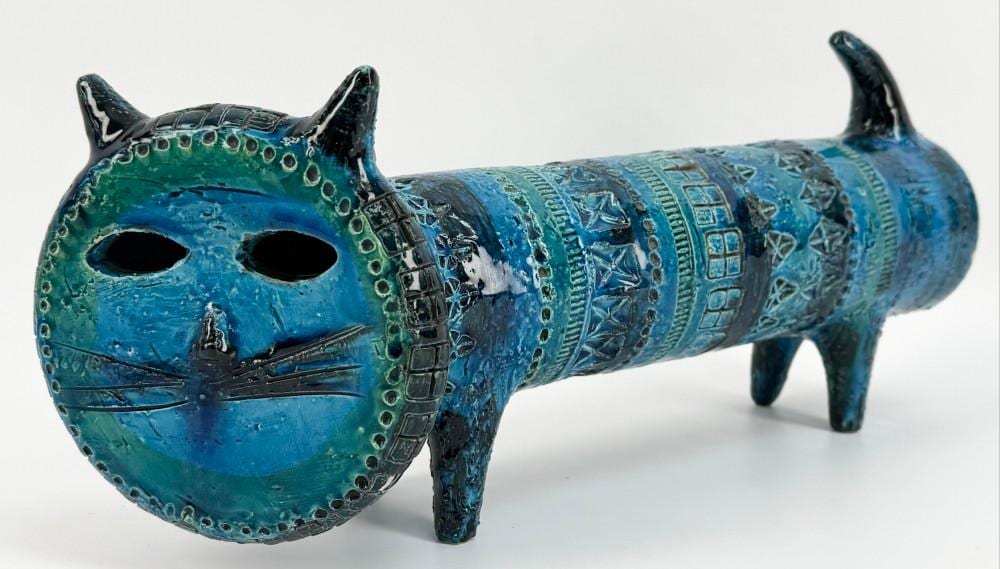 1950 s italian bitossi rimini blu ceramic cat statue by aldo londi · Kraft Auction Service · 2026-05-03 Aldo Londi comparable auction result: 1950 s italian bitossi rimini blu ceramic cat statue by aldo londi