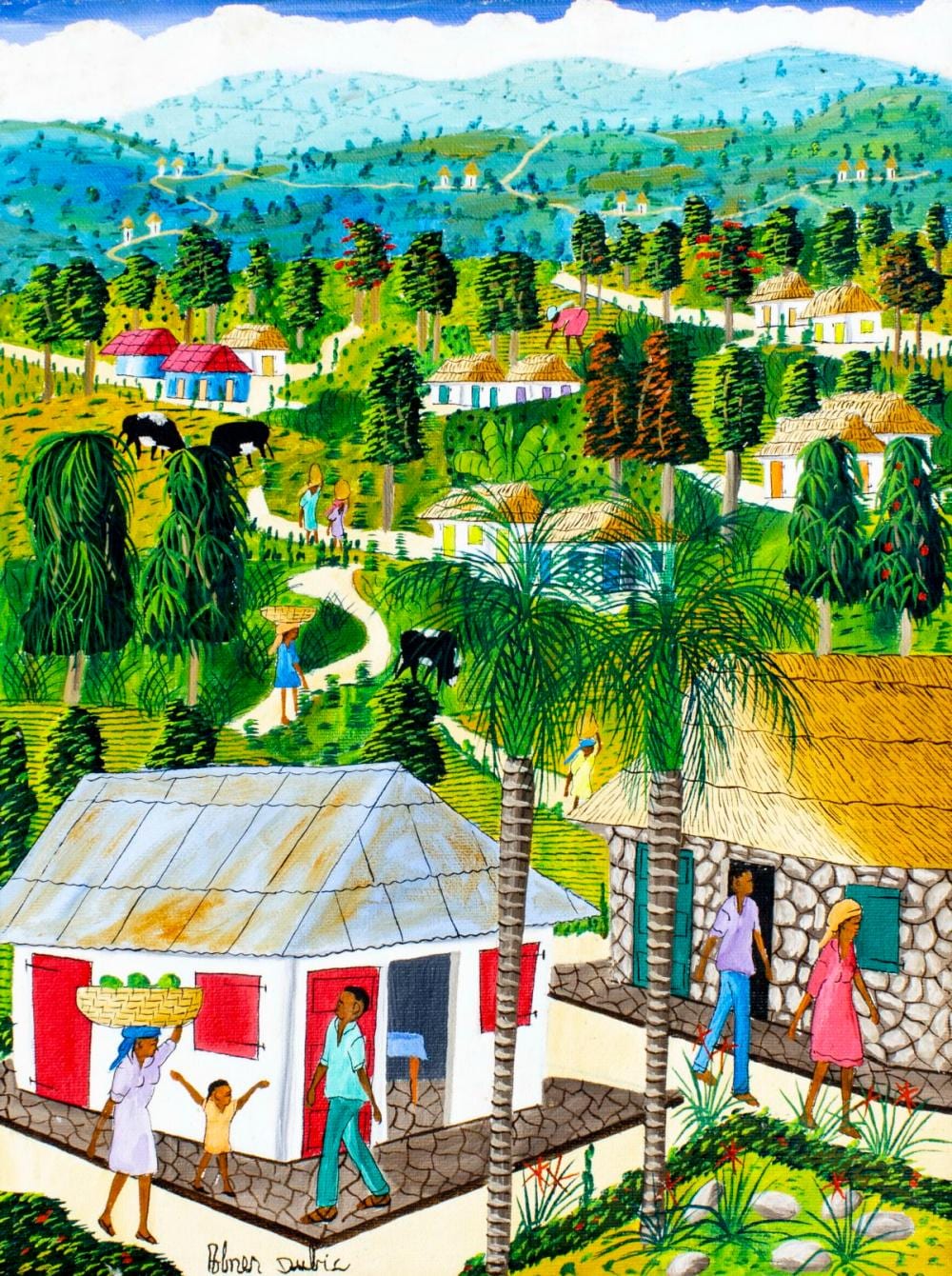 Abner Dubic comparable auction result: abner dubic haiti 1944 oil painting