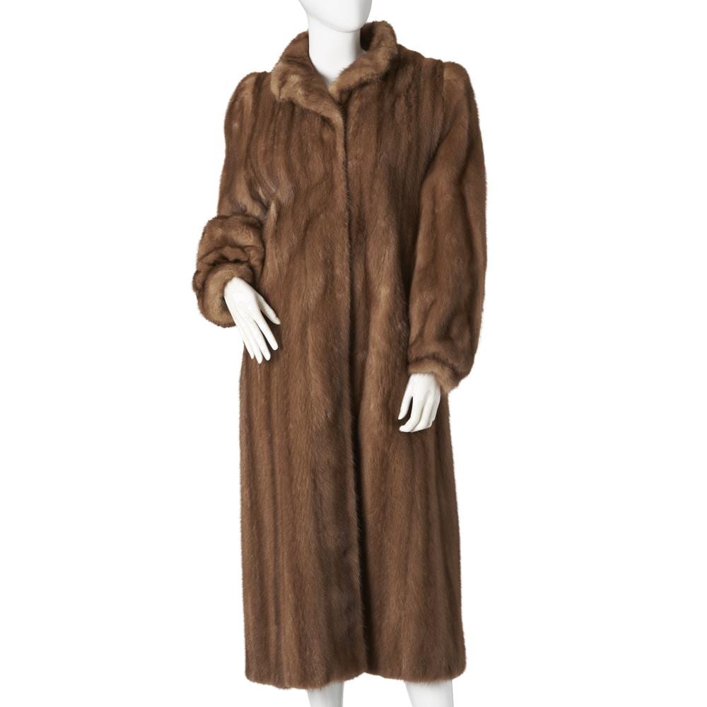 A full-length pastel mink coat. sold by Kinghams Auctioneers, lot 462 — auction record photograph