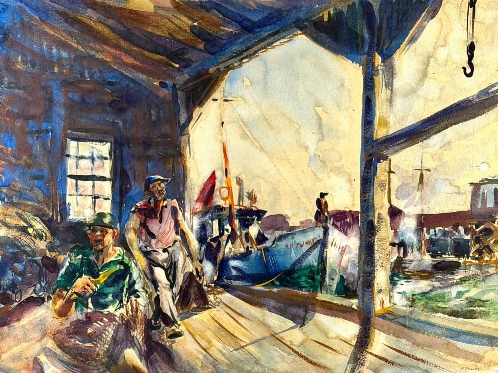 Reginald Leslie Grooms comparable auction result: large watercolor by reginald grooms