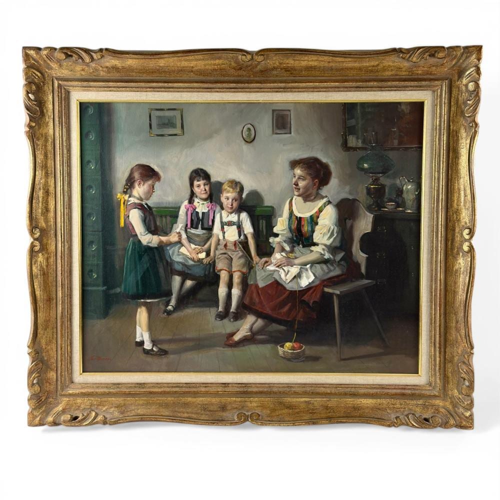 interior genre painting by lajos markos · Caza Sikes · 2026-04-29 Lajos Markos comparable auction result: interior genre painting by lajos markos