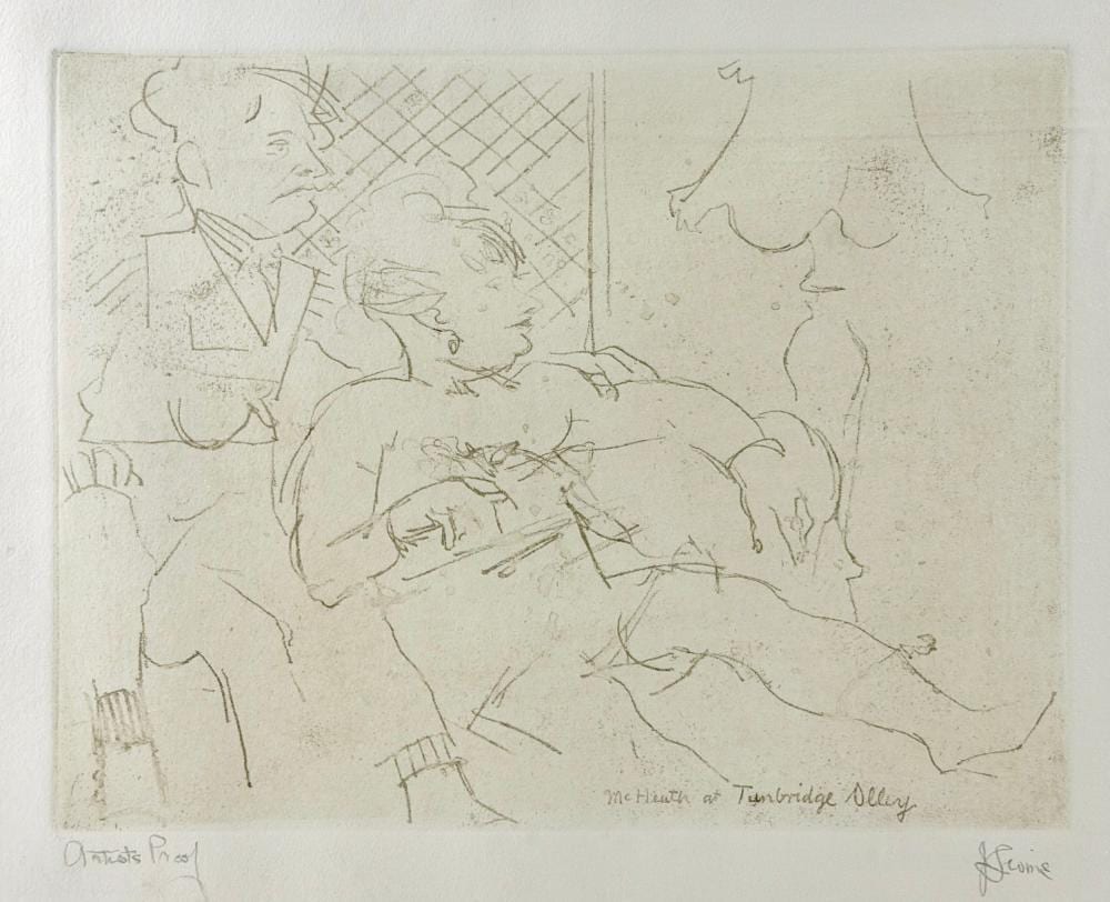 Jack Levine comparable auction result: mcheath at turnbridge alley by jack levine