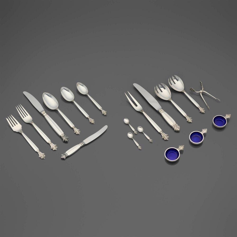 Johan Rohde comparable auction result: johan rohde acanthus flatware service model 180
