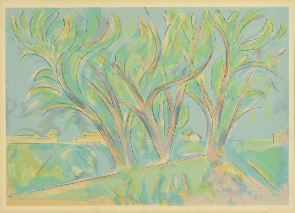 andrew dasburg 1887 1979 trees in ranchitos ii · Jackson Hole Art Auction · 2026-05-14 Andrew Michael Dasburg comparable auction result: andrew dasburg 1887 1979 trees in ranchitos ii
