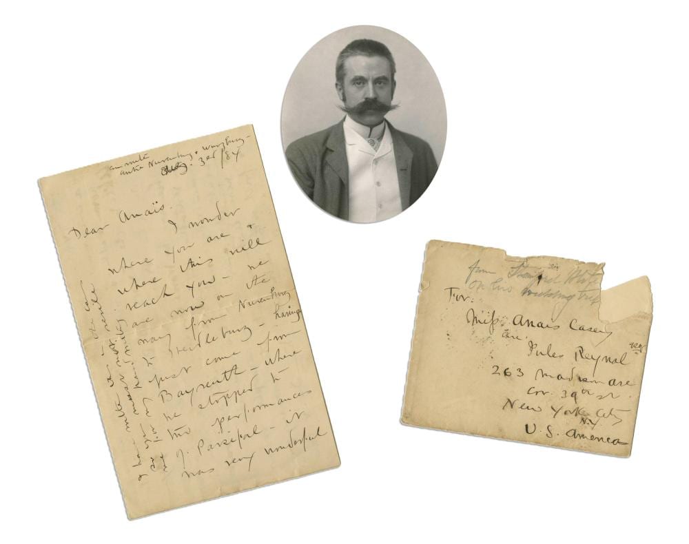 Stanford White comparable auction result: stanford white 4pp als detailing european trip with original mailing envelope