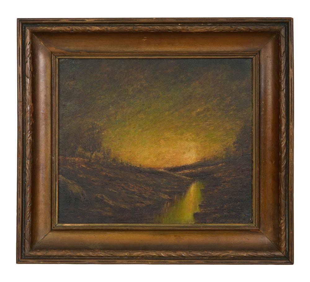 Charles Henry Reynolds comparable auction result: charles henry reynolds american new mexico 1902 1963 twilight over the ravine taos h 13 in w 15 in framed h 18 1 4 in w 20 1 2 in