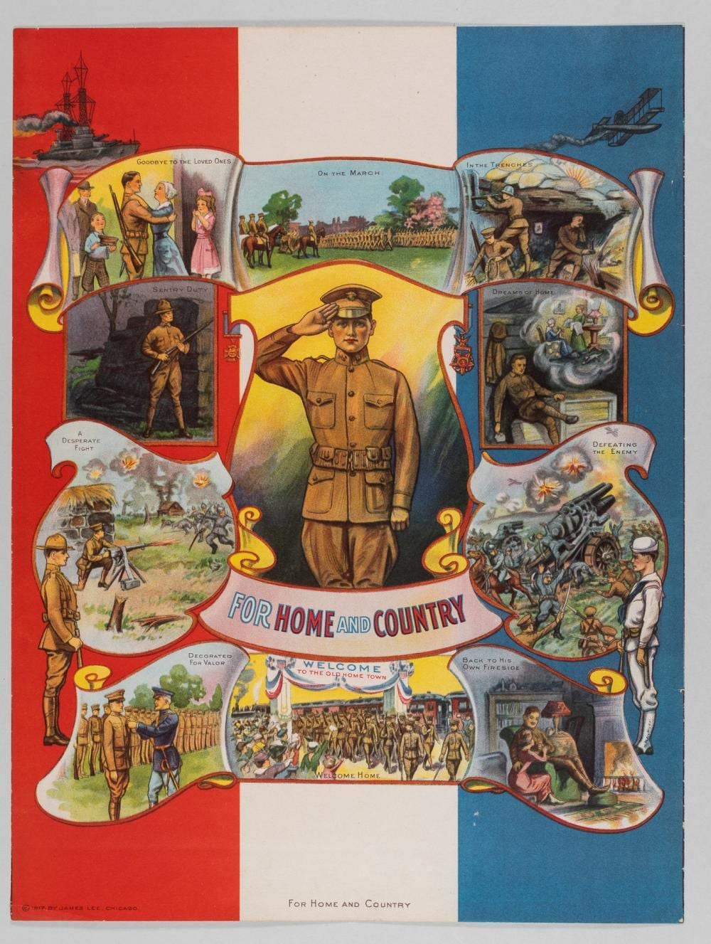 James Lee comparable auction result: for home and country wwi poster by james lee