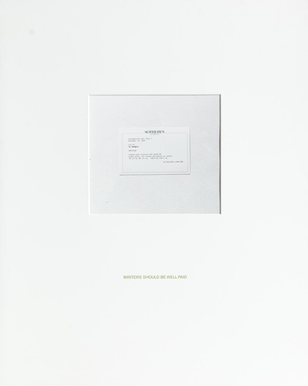 Louise Lawler comparable auction result: louise lawler 1947 bronxville lebt in new york