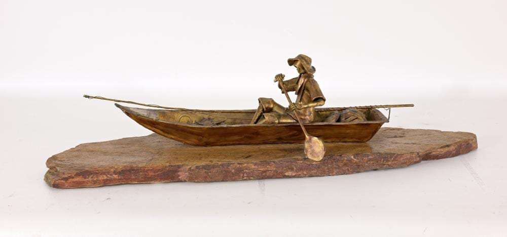 Michael Cacnio comparable auction result: michael cacnio fisherman series sculpture