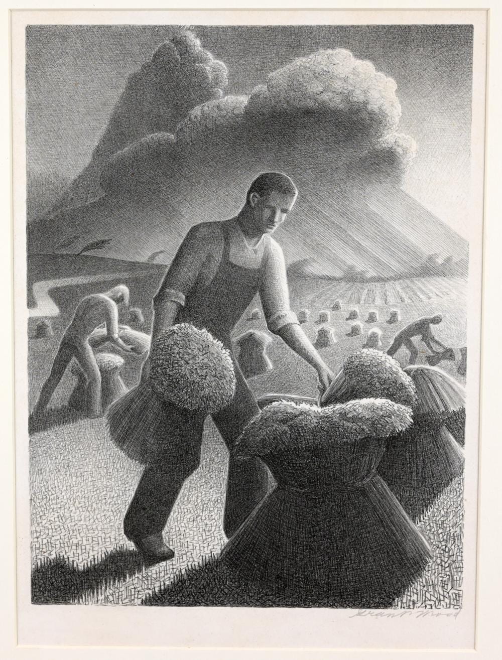 Grant Wood comparable auction result: grant wood 1891 1942 approaching storm