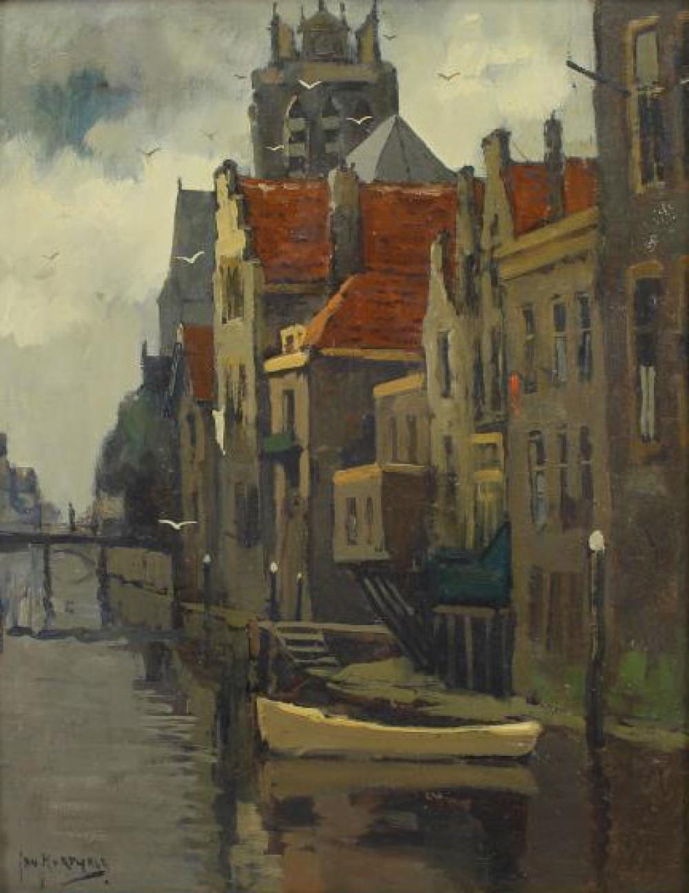 Johannes Korthals comparable auction result: jan korthals 1916 1972 canal in amsterdam