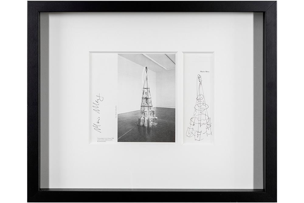 Mario Merz comparable auction result: mario merz 1925 2003 maria merz terra grigia terra chiusa set with a drawing of and a photograph of the installation and a signed page from the kunsthalle bern exhibit